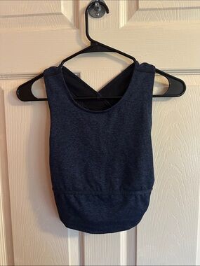 FP Movement by Free People Heathered Navy Crisscross Back Tank